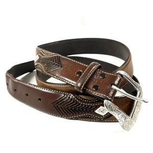 Nocona | Vintage Western Brown Leather Belt 46